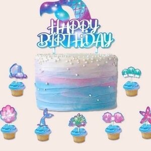 🌺16pcs Marine Life Design Cake Topper